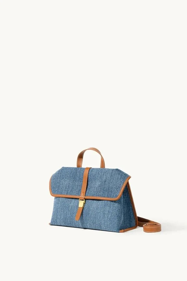 Light Blue Trimmed Denim Satchel Bag
