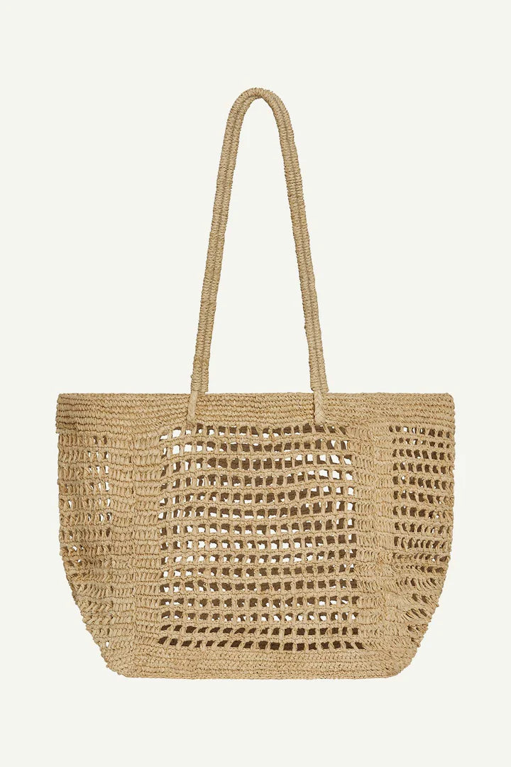 Large woven rattan shoulder bag