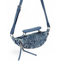 Vintage Blue Quilted Denim Crossbody Bag