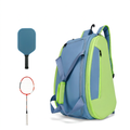 Blue Lime Faux Leather Racket Gym Backpack Daily Casual Bag