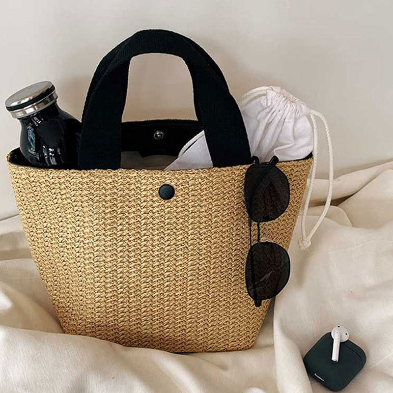 Minimalist Straw Woven Handbag Lightweight Summer Bag