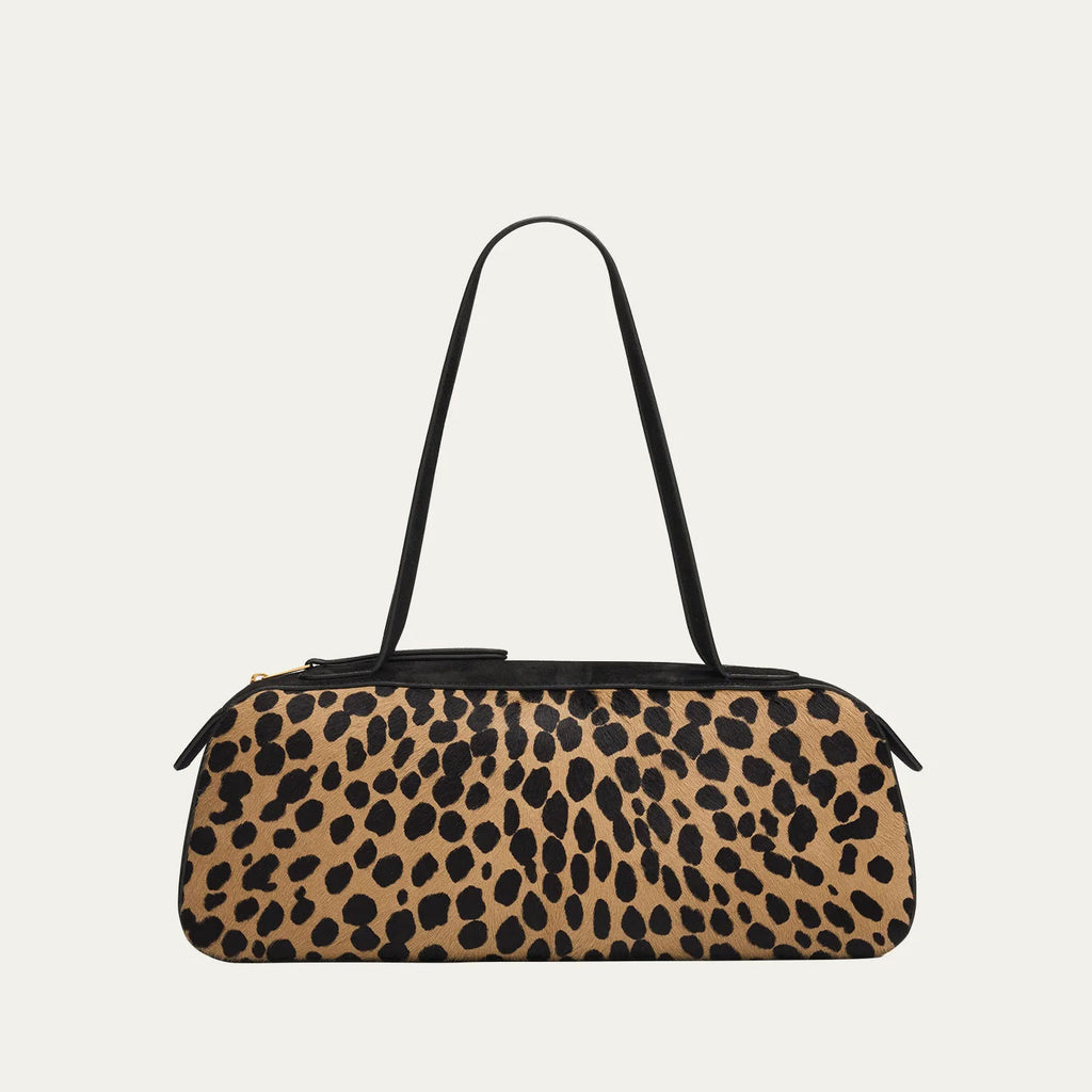 Classic Leopard Print Baguette Shoulder Bag