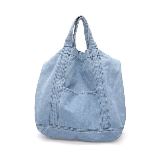 Light Wash Blue Multi-strap Denim Shoulder Crossbody Bag
