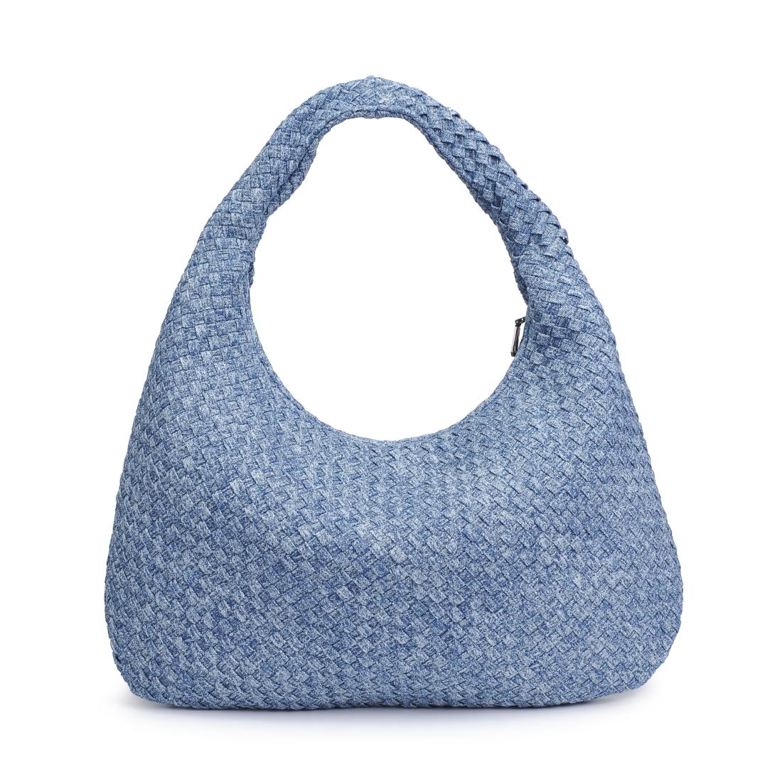 Vintage Blue Braided Large Denim Hobo Bag
